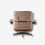 Eames Mid-Century Lounge Chair & Ottoman – Walnut Wood & Black Leather