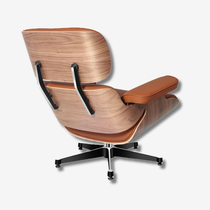 Eames Lounge Chair with Ottoman - Walnut Wood & Tan Brown