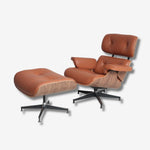 Eames Mid-Century Lounge Chair & Ottoman – Walnut Wood & Black Leather