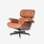 Eames Mid-Century Lounge Chair & Ottoman – Walnut Wood & Black Leather