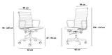 Eames Chaise de bureau à dossier haut nervuré EA119 – Marron Tan