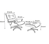 Eames All Black Lounge Chair & Ottoman  Ebony Ash Wood Black Leather
