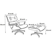 Eames All Black Lounge Chair & Ottoman  Ebony Ash Wood Black Leather