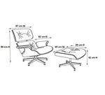 Eames All Black Lounge Chair & Ottoman  Ebony Ash Wood Black Leather