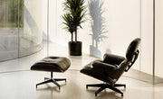 Eames All Black Lounge Chair & Ottoman  Ebony Ash Wood Black Leather