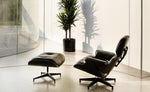 Eames All Black Lounge Chair & Ottoman  Ebony Ash Wood Black Leather