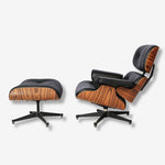 Eames Style Lounge Chair & Ottoman – Rosewood & Black Leather