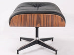 Eames Style Lounge Chair & Ottoman – Rosewood & Black Leather