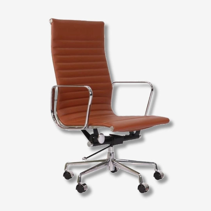 Eames High Back Ribbed Office Chair EA119 – Brown