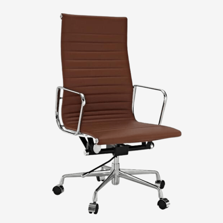 Eames High Back Ribbed Office Chair EA119  – Dark Brown
