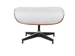Eames Style Lounge Chair & Ottoman – Rosewood & White Leather