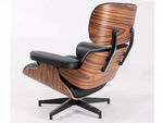 Eames Style Lounge Chair & Ottoman – Rosewood & Black Leather