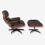 Charles Eames lounge chair and ottoman in rosewood Dark brown
