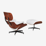 Charles Eames lounge chair and ottoman in rosewood white