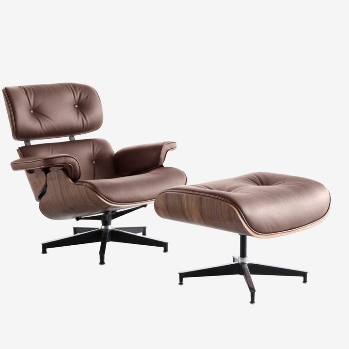 Eames Lounge Chair &amp; Ottoman – Walnut Wood | Dark Brown