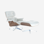Eames Lounge Chair & Ottoman – Walnut Wood | White