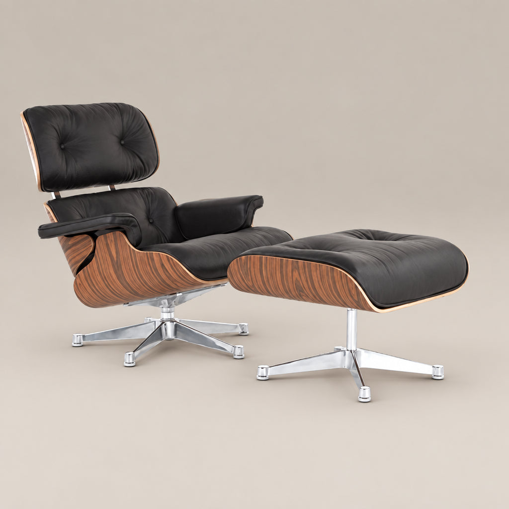 Eames Lounge Chair Replica: Rosewood & Black  