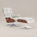 Eames Lounge Chair Replica: Rosewood & White