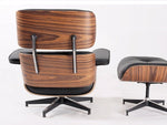 Eames Style Lounge Chair & Ottoman – Rosewood & Black Leather