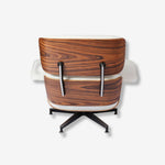 Eames Style Lounge Chair & Ottoman – Rosewood & white Leather