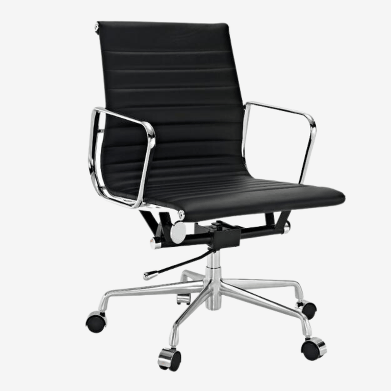 Eames Low Back Ribbed Office Chair EA117  – Black