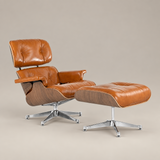 Eames Mid-Century Lounge Chair & Ottoman – Walnut Wood &  Brown Leather