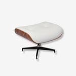 Eames Style Lounge Chair & Ottoman – Rosewood & white Leather
