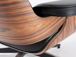 Eames Style Lounge Chair & Ottoman – Rosewood & Black Leather