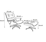 Eames Style Lounge Chair & Ottoman - Rosewood & Dark Brown Leather