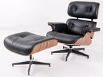 Eames Style Lounge Chair & Ottoman – Rosewood & Black Leather