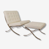 Mies Barcelona Chair with Footrest - Statement Red Leather
