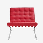 Mies Barcelona Pavilion Chair with Footrest Red
